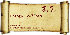 Balogh Teónia névjegykártya